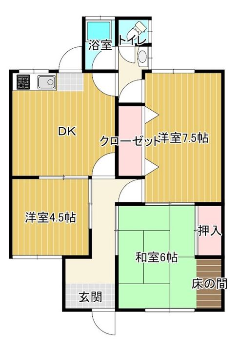 愛媛県新居浜市北内町2(一戸建)の賃貸物件の間取り