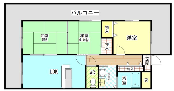 大阪府大阪市平野区瓜破西1(マンション)の賃貸物件の間取り