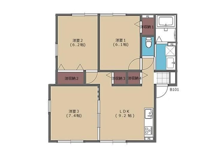 グリーンヒルズBの間取り