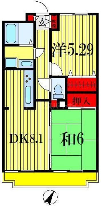 千葉県船橋市海神町2(マンション)の賃貸物件の間取り