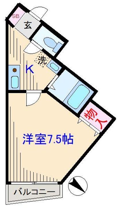東京都北区東田端2(マンション)の賃貸物件の間取り