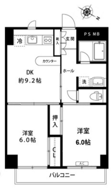 神奈川県川崎市高津区末長1(マンション)の賃貸物件の間取り