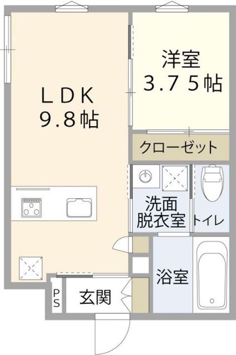 新潟県新潟市中央区大島(アパート)の賃貸物件の間取り