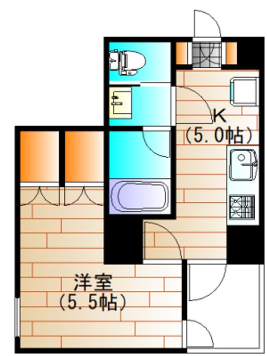 神奈川県川崎市中原区新丸子町(マンション)の賃貸物件の間取り