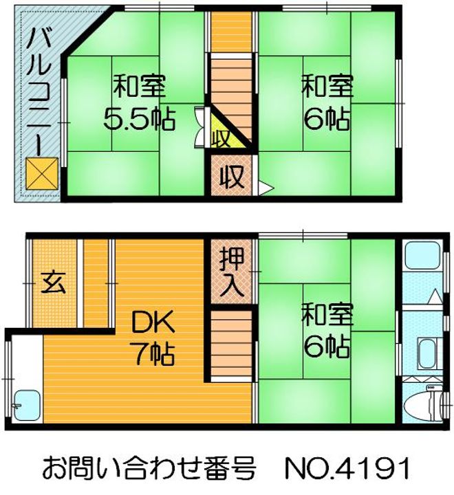 大阪府門真市新橋町(一戸建)の賃貸物件の間取り