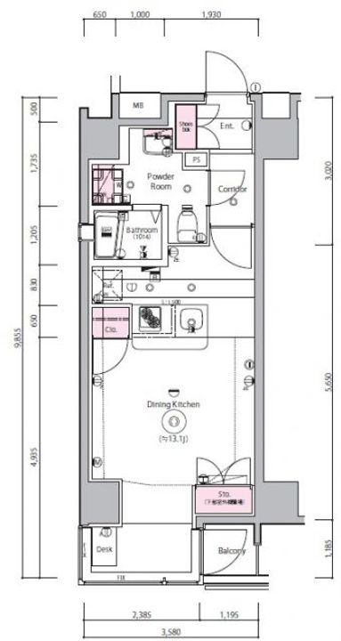 神奈川県横浜市神奈川区東神奈川2(マンション)の賃貸物件の間取り