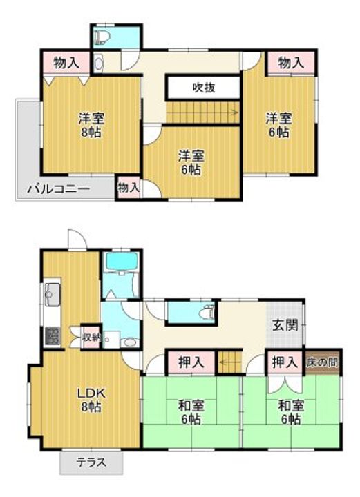 兵庫県三田市つつじが丘南3(一戸建)の賃貸物件の間取り