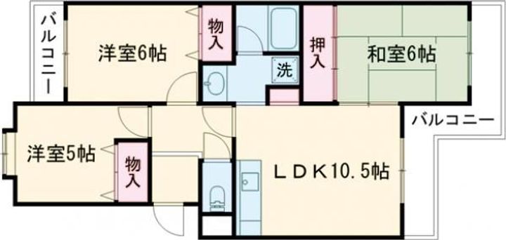 大阪府堺市北区新堀町1(マンション)の賃貸物件の間取り