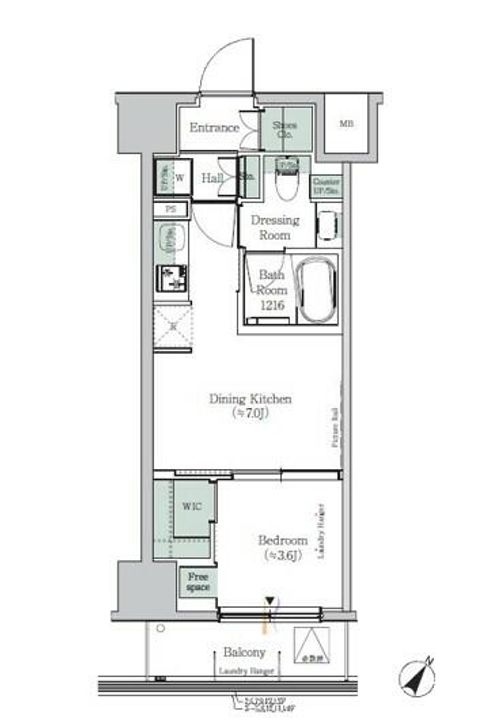 ONE ROOF RESIDENCE KIBA EASTの間取り