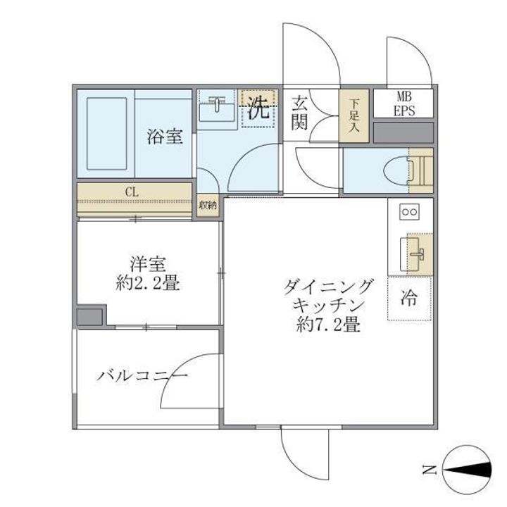 東京都中野区中野1の賃貸マンションの間取り