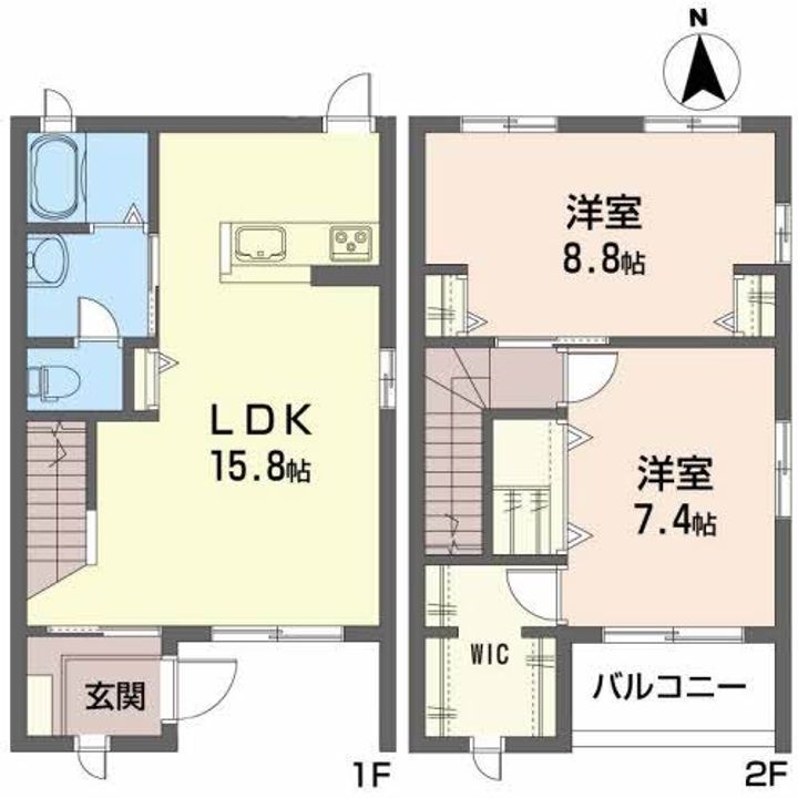 福島県福島市笹谷字谷地南(アパート)の賃貸物件の間取り