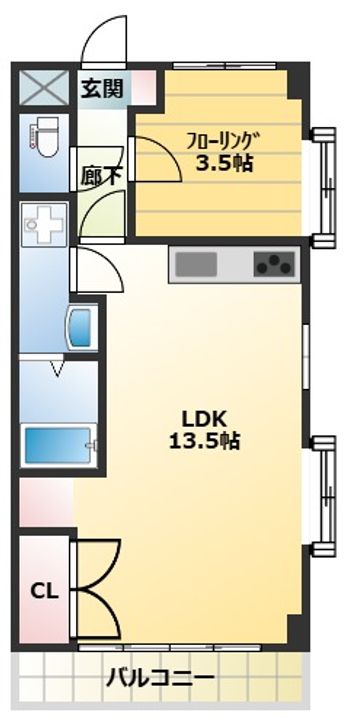 神奈川県横浜市戸塚区戸塚町(マンション)の賃貸物件の間取り