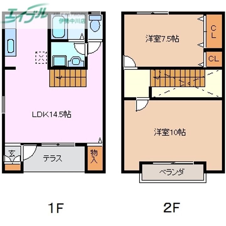 三重県津市久居野村町(一戸建)の賃貸物件の間取り