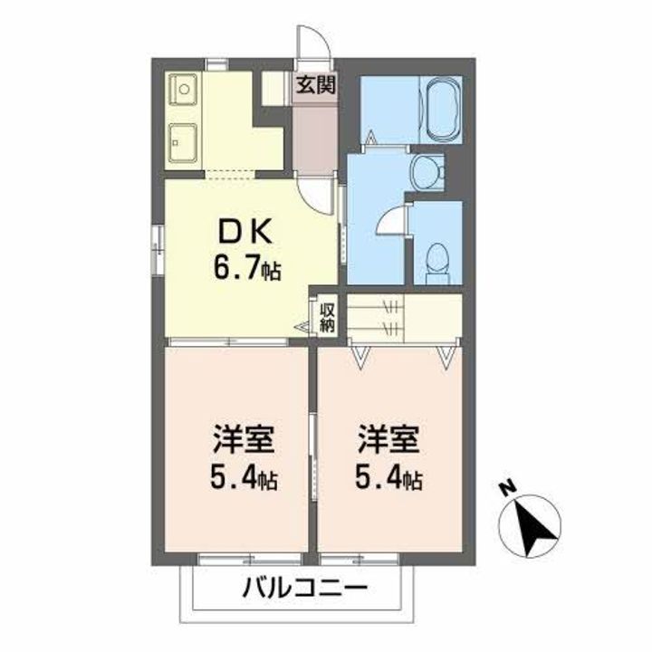 福島県福島市北沢又字欠ケ(アパート)の賃貸物件の間取り