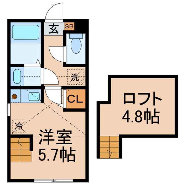 神奈川県横浜市保土ヶ谷区峰岡町2(アパート)の賃貸物件の間取り