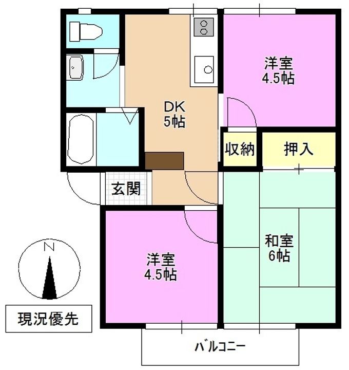 サニーハイツAの間取り