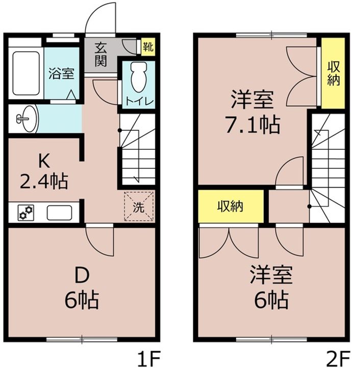 神奈川県南足柄市雨坪(アパート)の賃貸物件の間取り