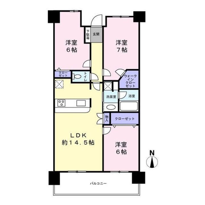 東京都八王子市狭間町(マンション)の賃貸物件の間取り