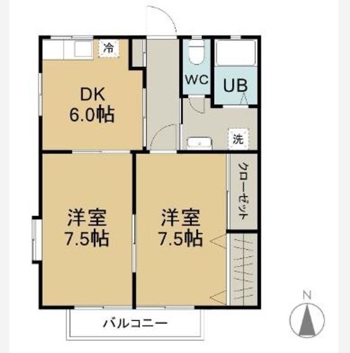岡山県倉敷市中庄(アパート)の賃貸物件の間取り