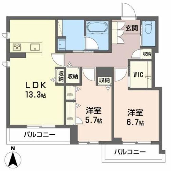 福島県郡山市咲田1(アパート)の賃貸物件の間取り