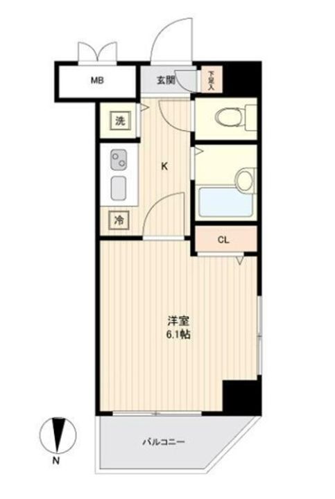 東京都江東区東陽1(マンション)の賃貸物件の間取り