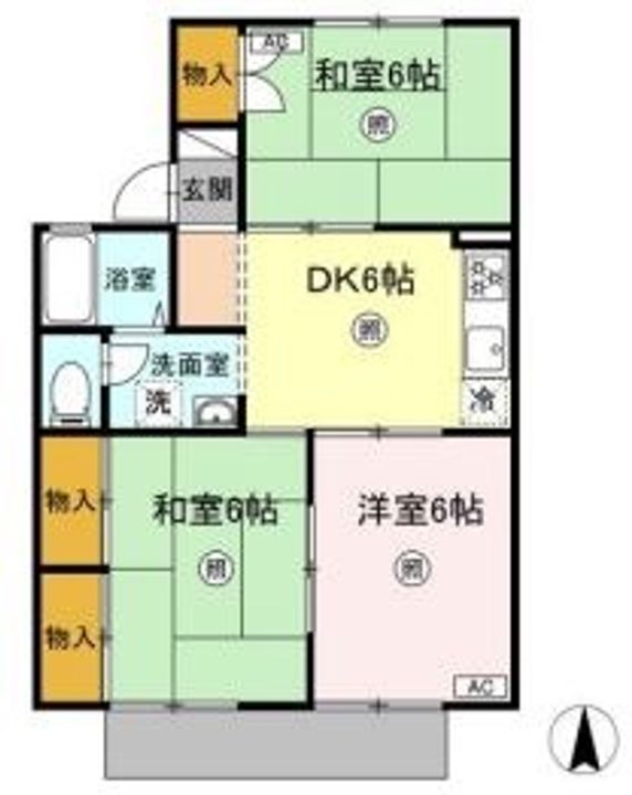 岡山県倉敷市平田(アパート)の賃貸物件の間取り