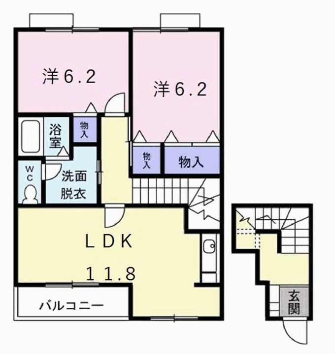 兵庫県西脇市高田井町(アパート)の賃貸物件の間取り