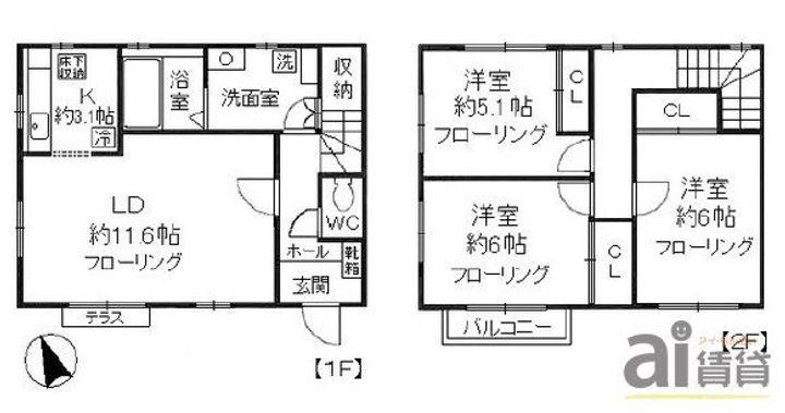 東京都小金井市前原町1(一戸建)の賃貸物件の間取り