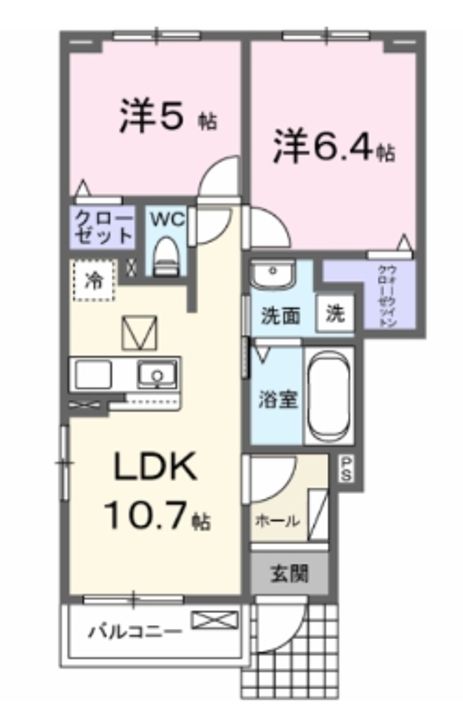 愛知県名古屋市天白区平針台1(アパート)の賃貸物件の間取り