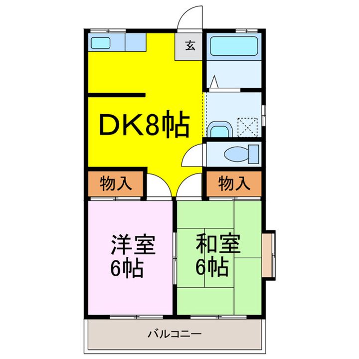 茨城県古河市諸川(アパート)の賃貸物件の間取り