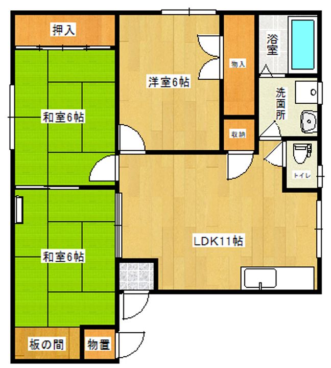 宮城県仙台市宮城野区出花2(アパート)の賃貸物件の間取り
