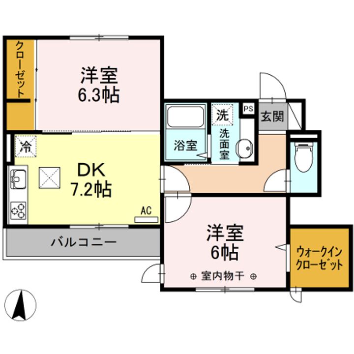 神奈川県横浜市戸塚区俣野町(アパート)の賃貸物件の間取り