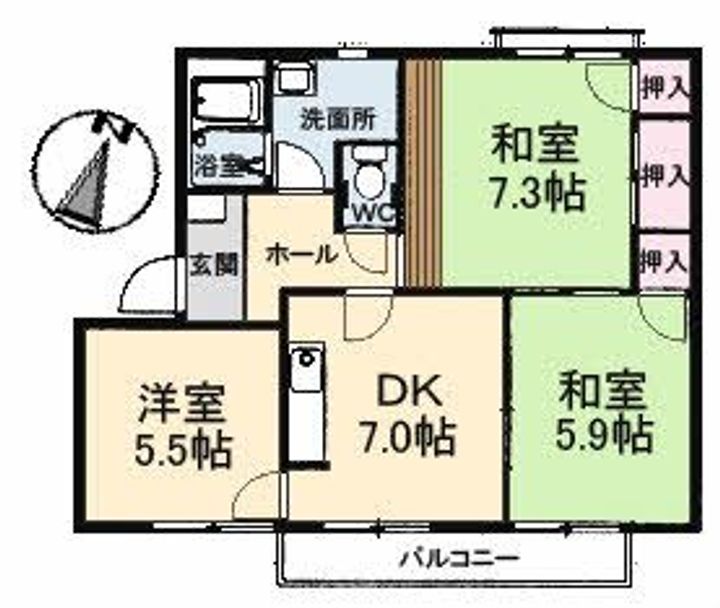 フレグランス上野の間取り