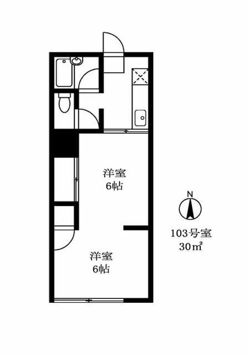 東京都目黒区目黒本町2(アパート)の賃貸物件の間取り