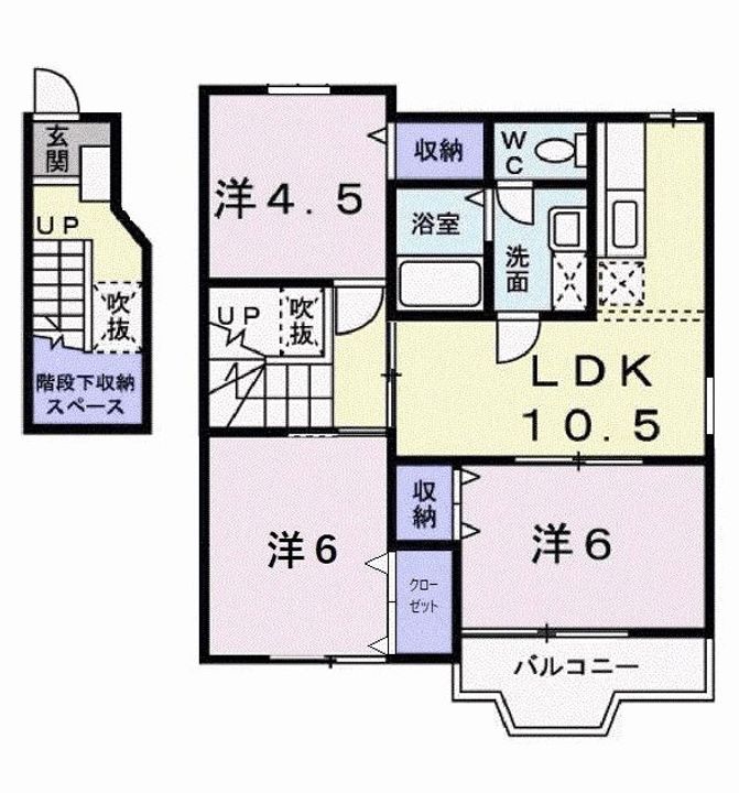 兵庫県加東市上滝野(アパート)の賃貸物件の間取り