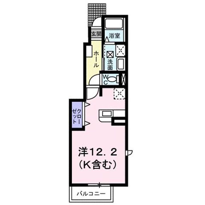 広島県福山市新涯町6(アパート)の賃貸物件の間取り