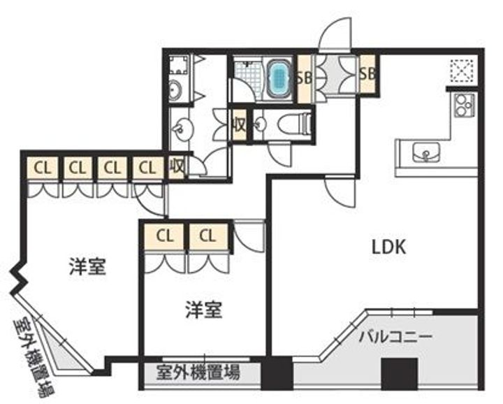 大阪府大阪市天王寺区小宮町の賃貸マンションの間取り