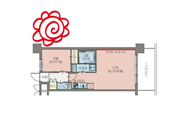大阪府大阪市鶴見区鶴見4(マンション)の賃貸物件の間取り