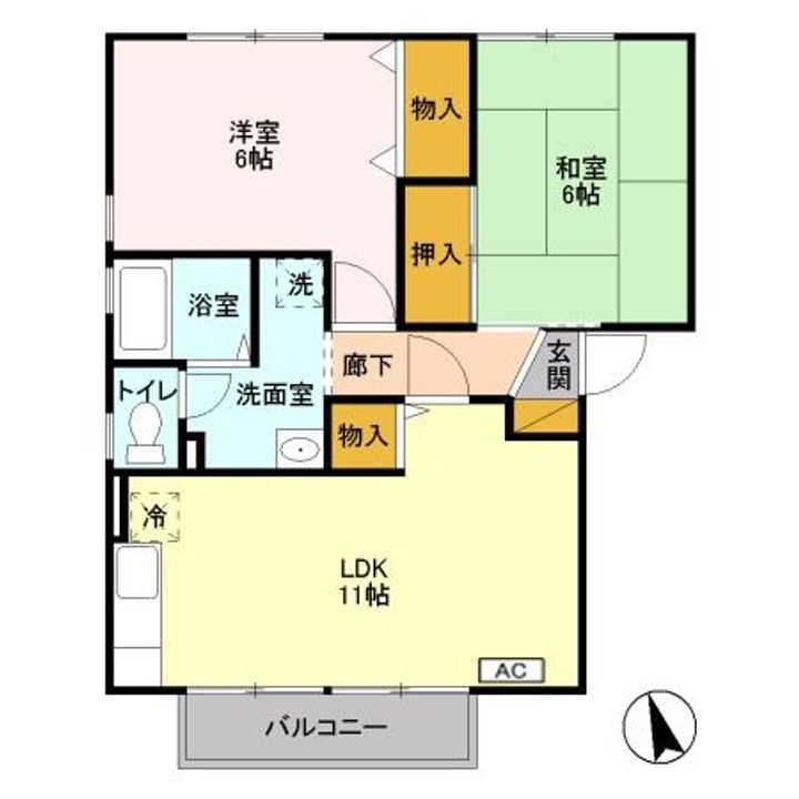 ネオ・アヴァンセ五代 七番館の間取り