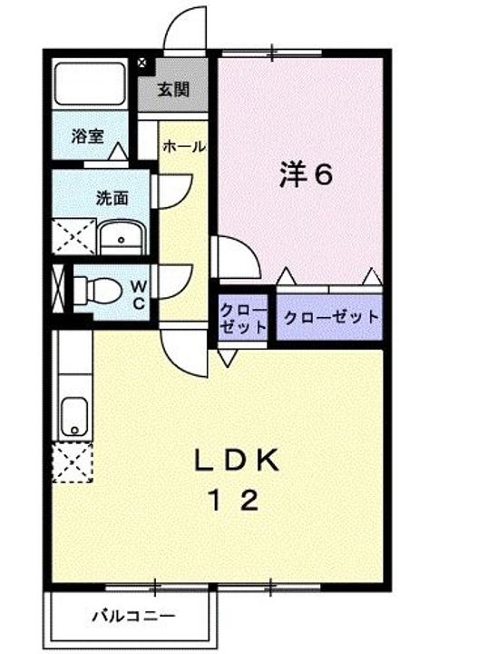 群馬県高崎市矢中町(アパート)の賃貸物件の間取り