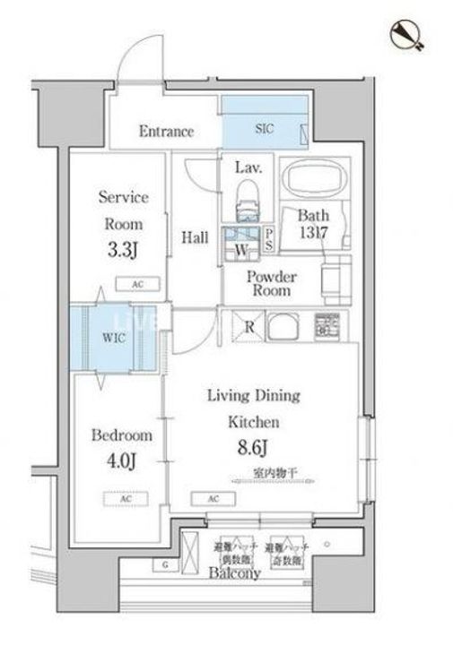 東京都目黒区大橋1(マンション)の賃貸物件の間取り