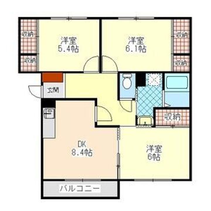 栃木県宇都宮市御幸本町(アパート)の賃貸物件の間取り