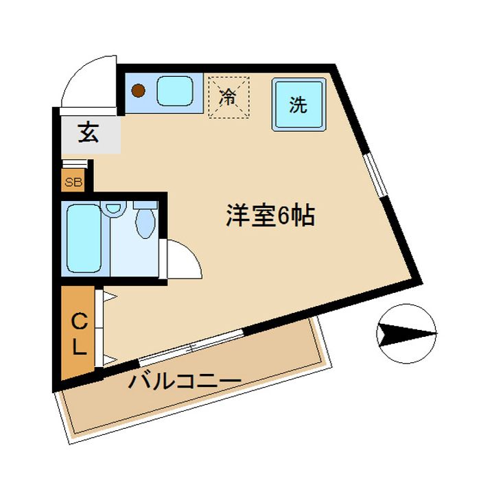 東京都中野区弥生町6(アパート)の賃貸物件の間取り