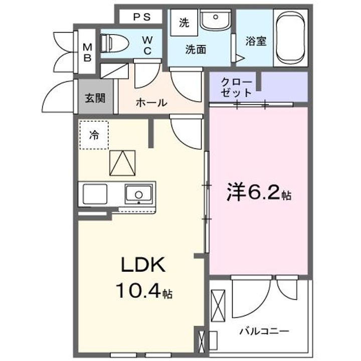 大阪府枚方市茄子作北町(アパート)の賃貸物件の間取り