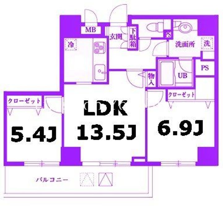 神奈川県横浜市神奈川区金港町(マンション)の賃貸物件の間取り