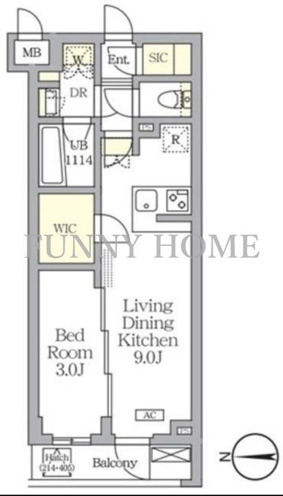 東京都目黒区中根1(マンション)の賃貸物件の間取り