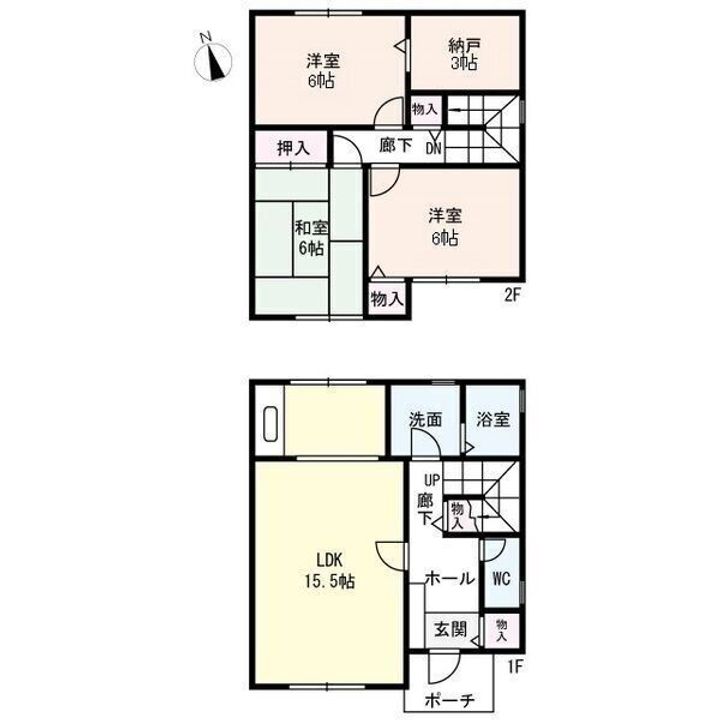 奈良県奈良市朱雀6(一戸建)の賃貸物件の間取り