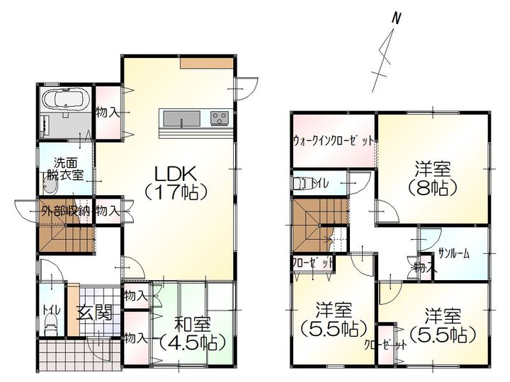 石川県白山市宮永町(一戸建)の賃貸物件の間取り