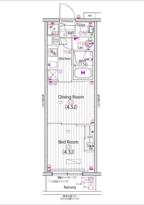 東京都練馬区貫井2(マンション)の賃貸物件の間取り