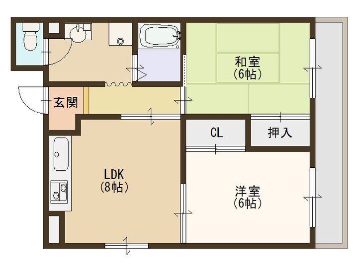 大阪府大阪市住之江区中加賀屋4(マンション)の賃貸物件の間取り